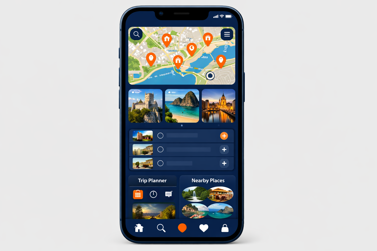 TurizmRehberi seyahat planlama uygulamasi harita gorunumu